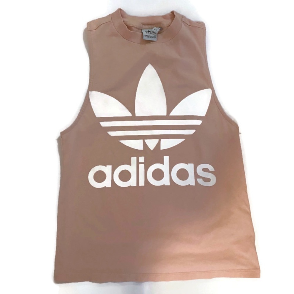 Adidas Original Light Pink logo trefoil tank